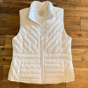 Loft down vest, white NWT